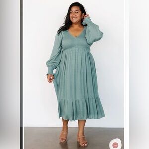 Baltic Born Lainey Smocked Dotted Midi Dress